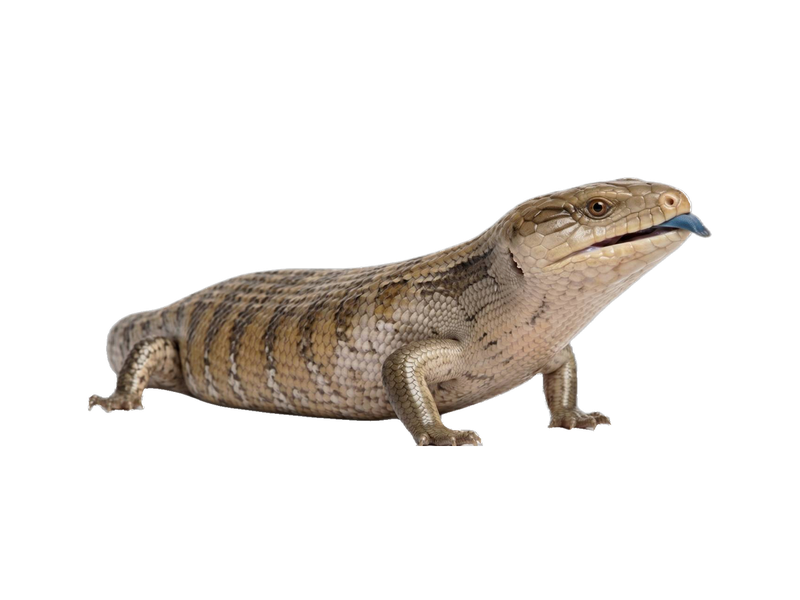 Blue-Tongued Skink (Tiliqua scincooides) transparent cutout