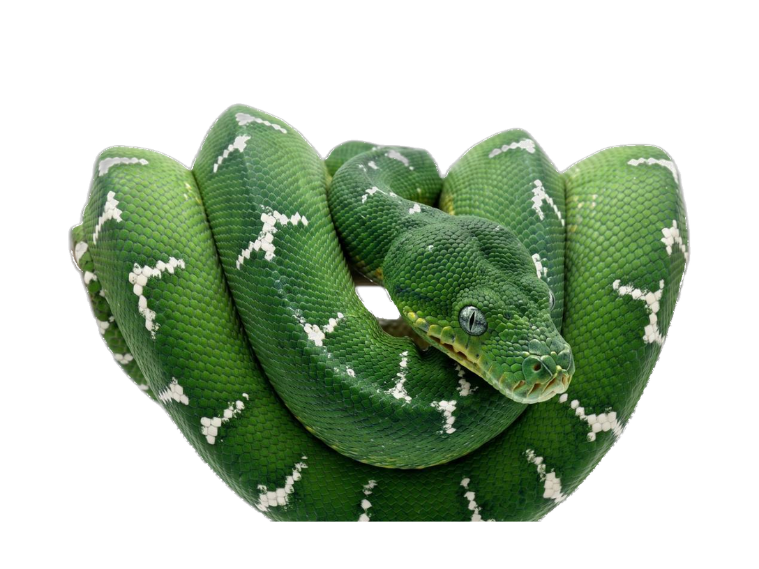 Emerald Tree Boa (Corallus caninus) transparent cutout